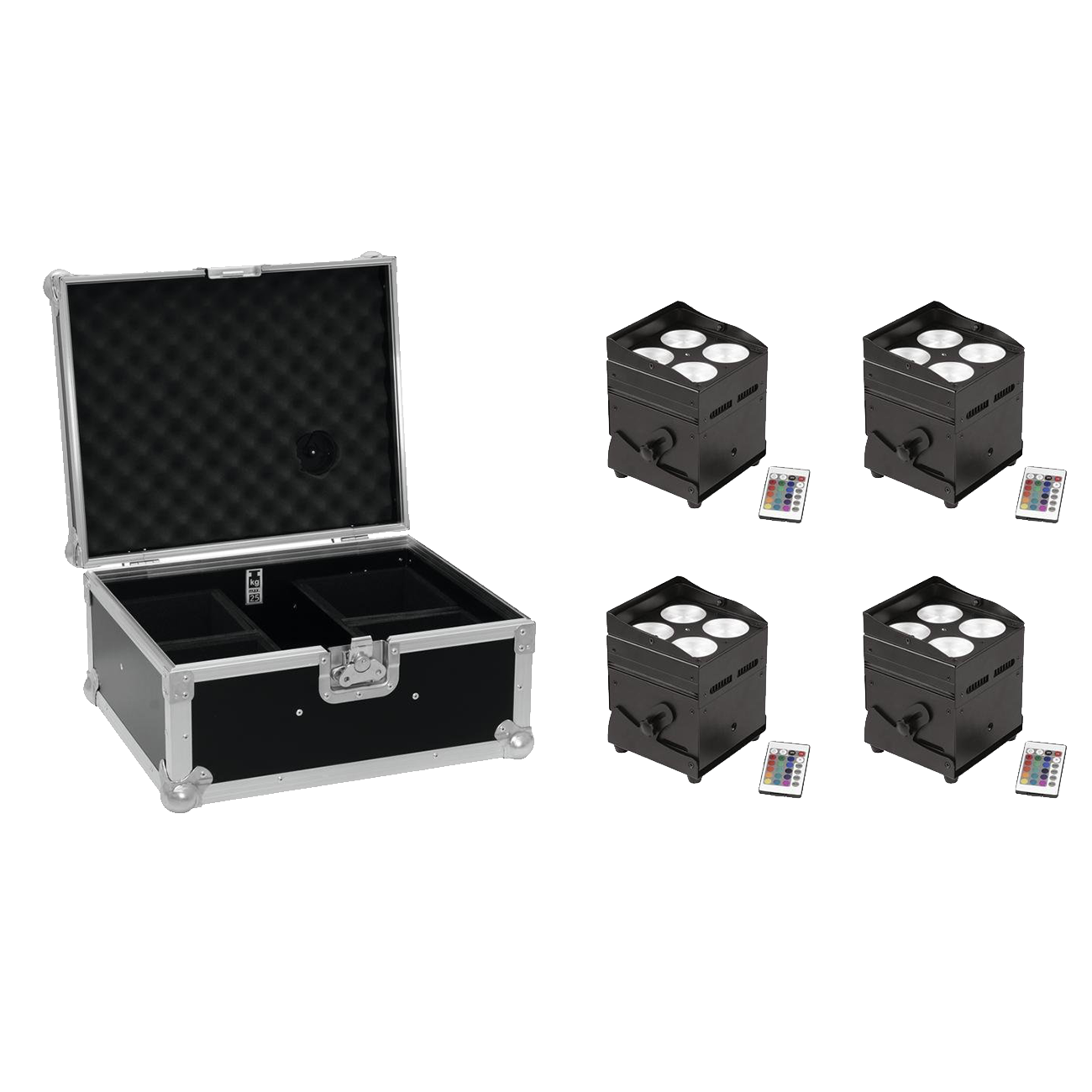 Eurolite Set 4x AKKU UP-4 QCL Spot QuickDMX + Case