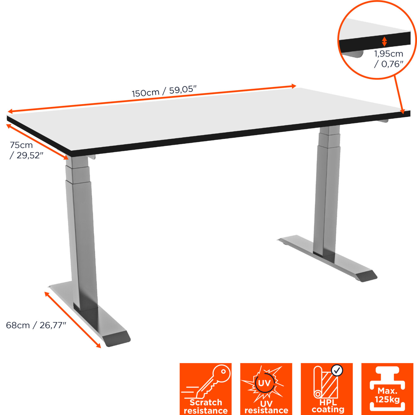 celexon-elektrisch-h-ohenverstellbarer-Schreibtisch-Professional-150x75-grau-HPL-Tischplatte_2