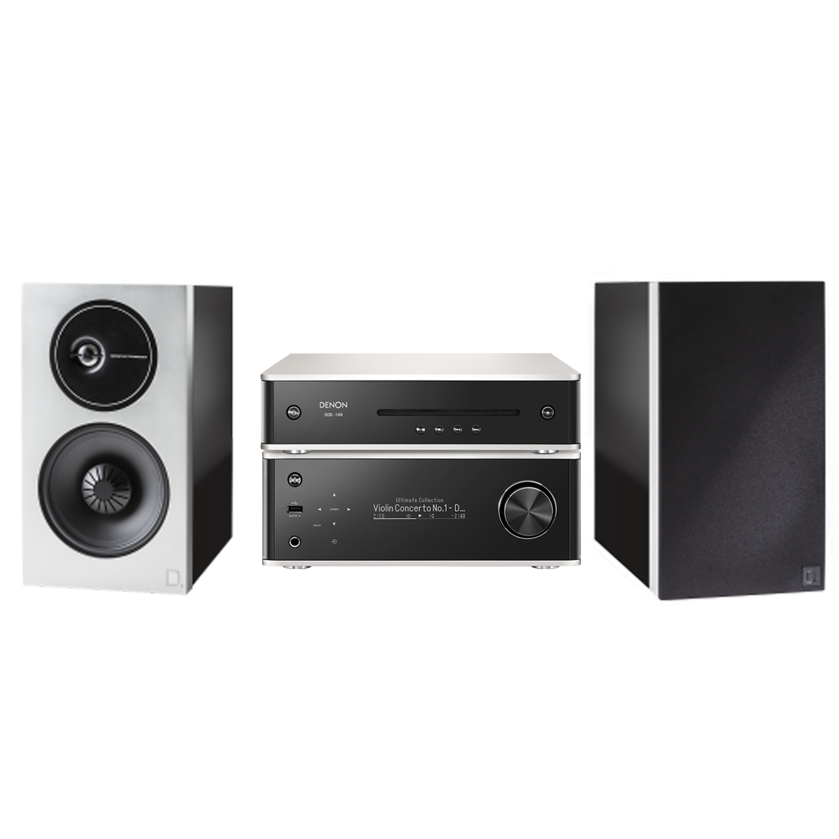 Denon Hi-Fi Set - PMA-150H + DCD-100 + Demand D11 Premium-Silber/Schwarz