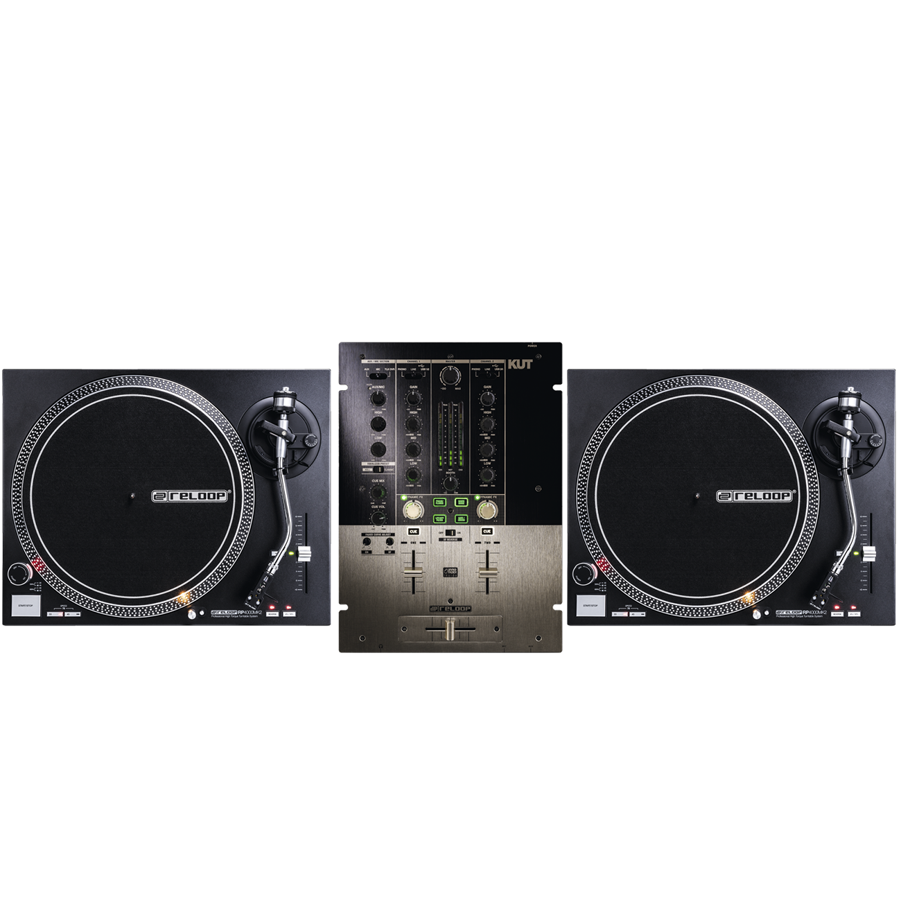 Reloop DJ Set 2 - 2 x RP-4000MK2 + 1 x Kut Battle Mixer
