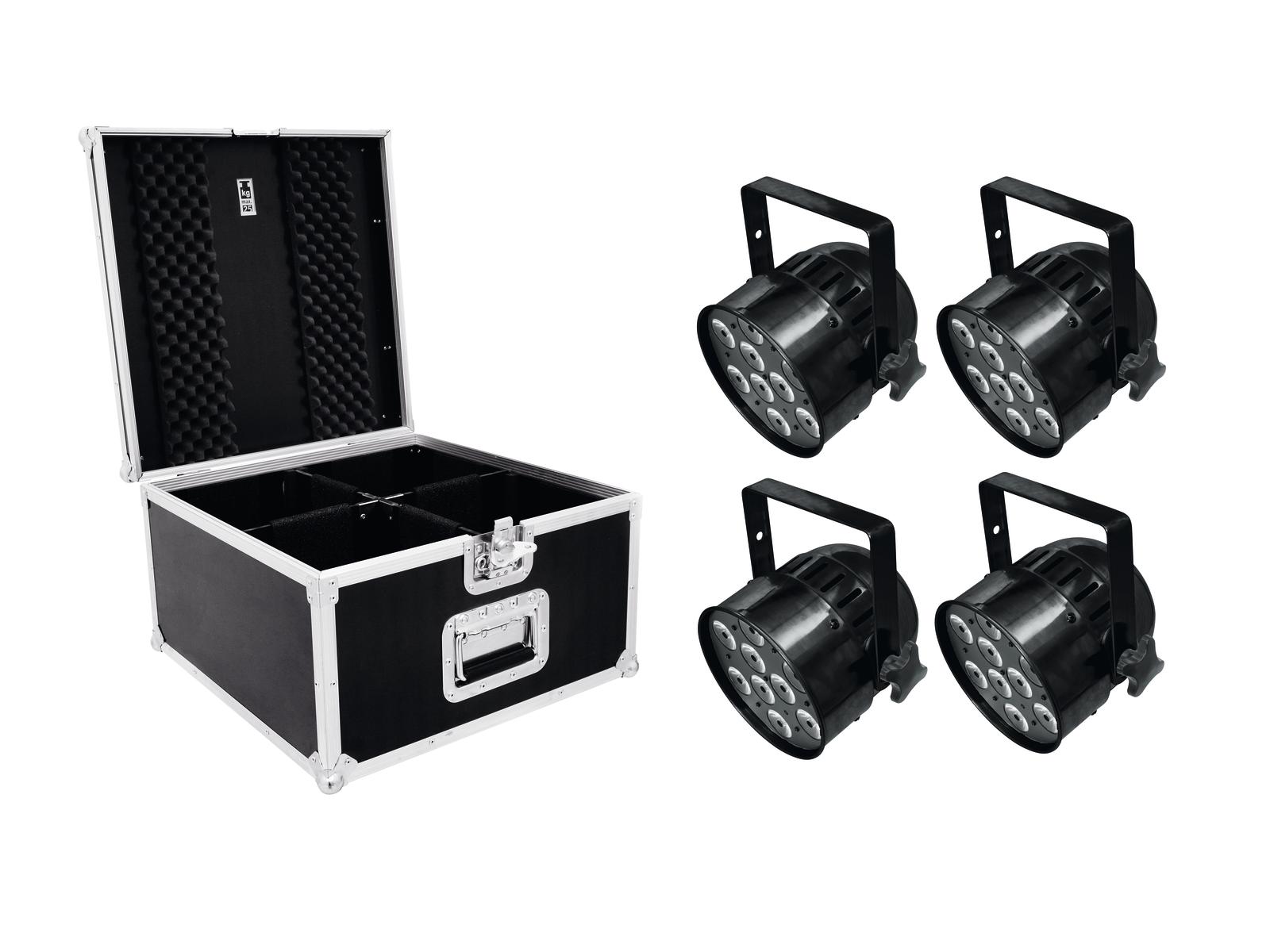 Eurolite Set 4 x LED Par-56 QCL Short sw + Case