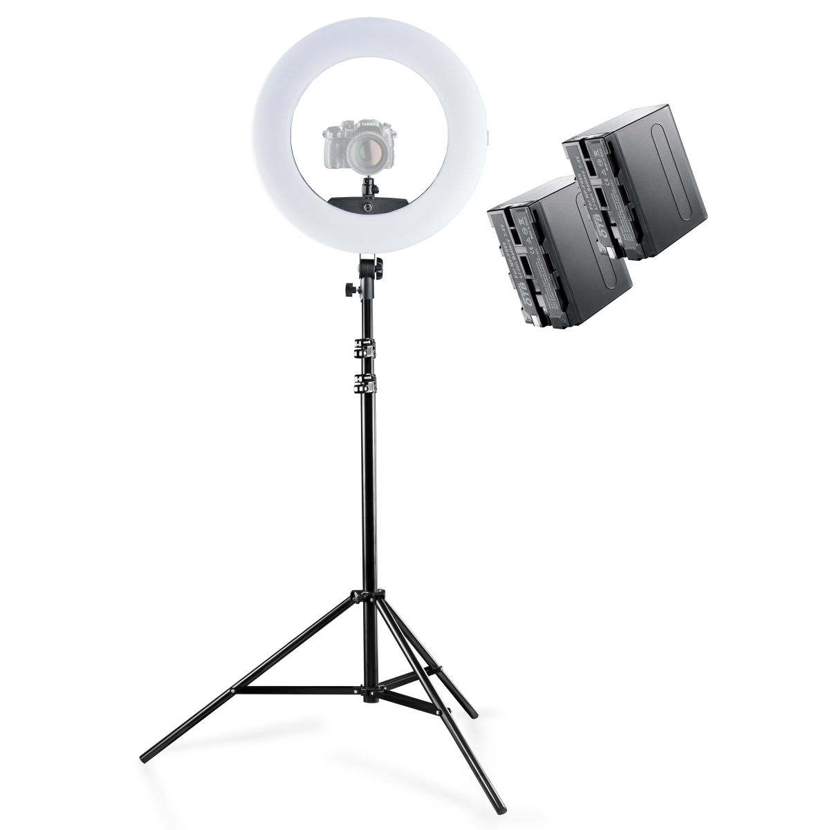 Walimex pro LED Ringleuchte Medow 960 Pro Set inkl. Stativ und 2 Akkus