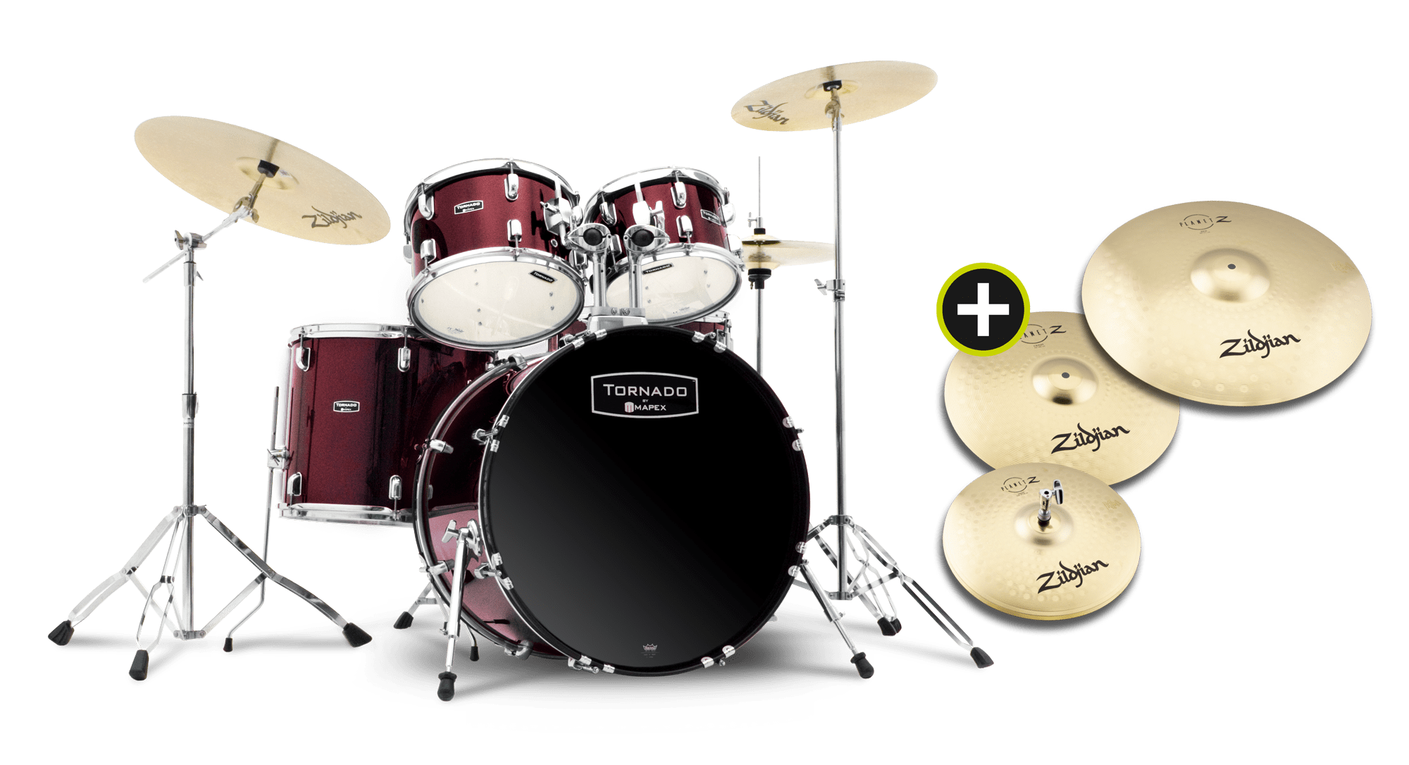 Mapex Tornado Fusion Dark Red Komplettset